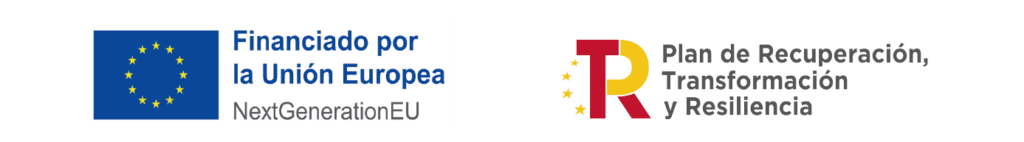 Logotipo de Financiado por la Unión Europea y Logotipo de Plan de Recuperación Transformación y Resiliencia