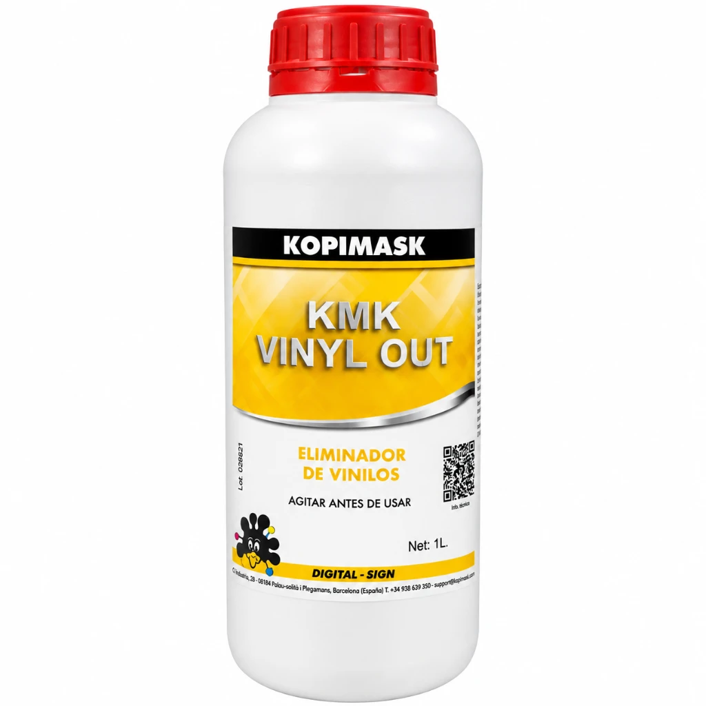 KMK Vinyl Out de KOPIMASK, eliminador de vinilos para rotulación en formato 1 L